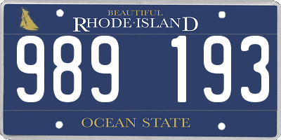 RI license plate 989193