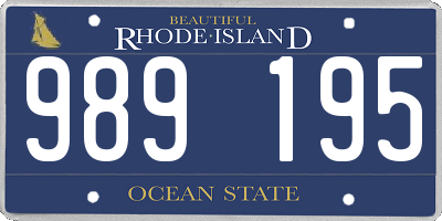 RI license plate 989195