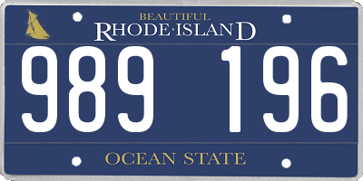 RI license plate 989196