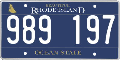 RI license plate 989197