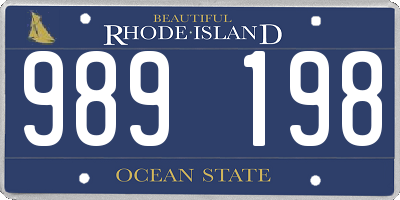 RI license plate 989198