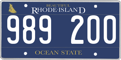 RI license plate 989200