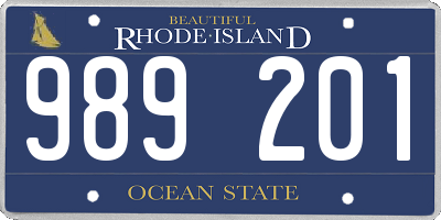 RI license plate 989201