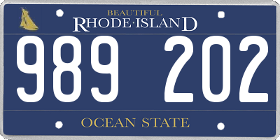 RI license plate 989202