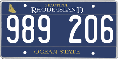 RI license plate 989206