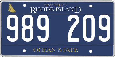 RI license plate 989209