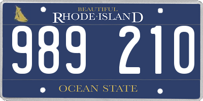 RI license plate 989210