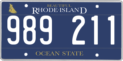 RI license plate 989211