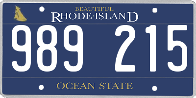 RI license plate 989215