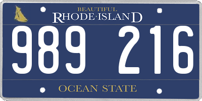 RI license plate 989216