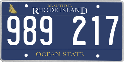 RI license plate 989217