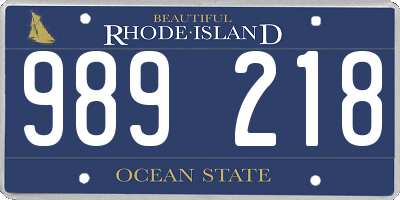 RI license plate 989218