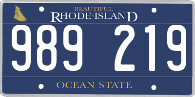 RI license plate 989219