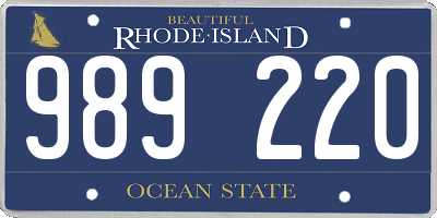 RI license plate 989220