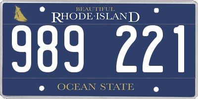 RI license plate 989221
