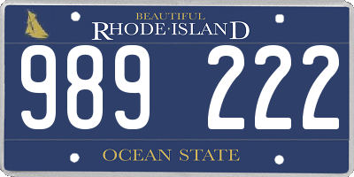 RI license plate 989222