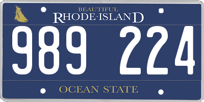 RI license plate 989224