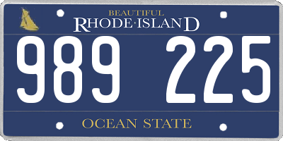 RI license plate 989225