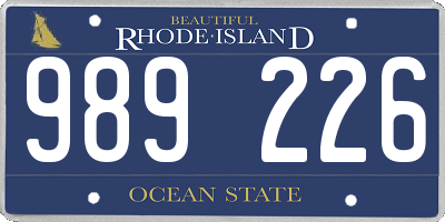 RI license plate 989226