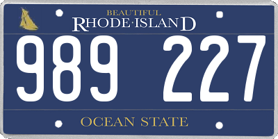 RI license plate 989227