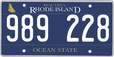 RI license plate 989228