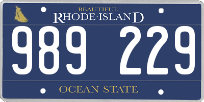 RI license plate 989229