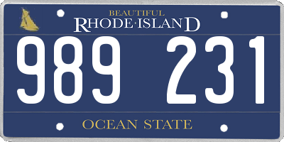 RI license plate 989231