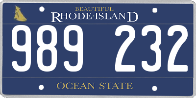 RI license plate 989232