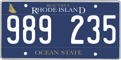 RI license plate 989235