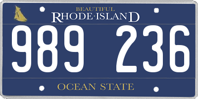 RI license plate 989236