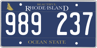 RI license plate 989237