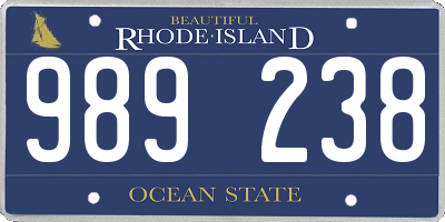 RI license plate 989238