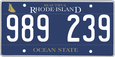 RI license plate 989239