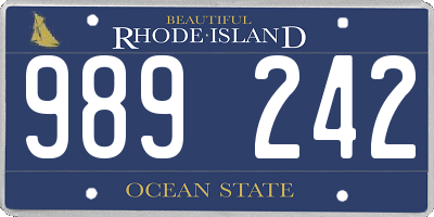 RI license plate 989242