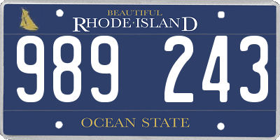 RI license plate 989243