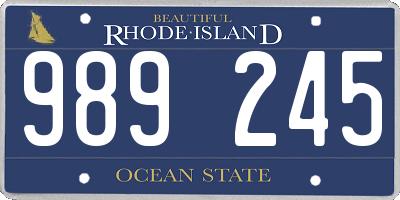 RI license plate 989245