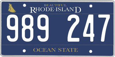 RI license plate 989247