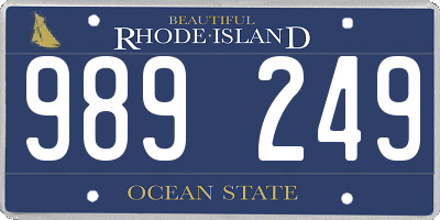 RI license plate 989249