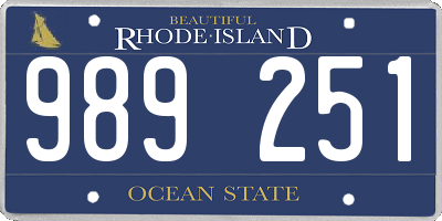 RI license plate 989251