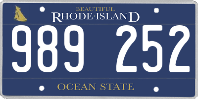 RI license plate 989252