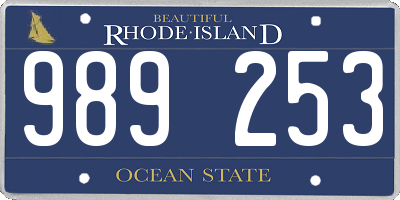 RI license plate 989253