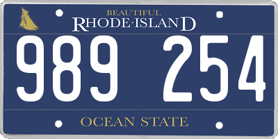 RI license plate 989254