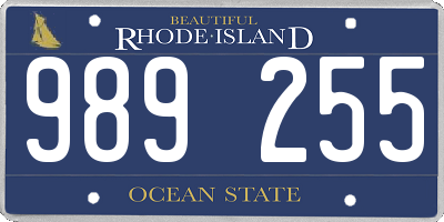 RI license plate 989255