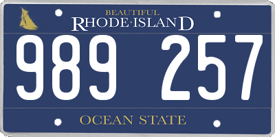 RI license plate 989257