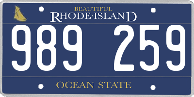 RI license plate 989259