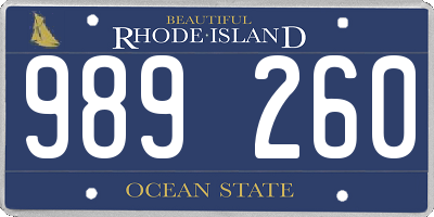 RI license plate 989260