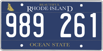 RI license plate 989261