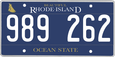 RI license plate 989262