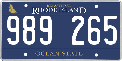 RI license plate 989265