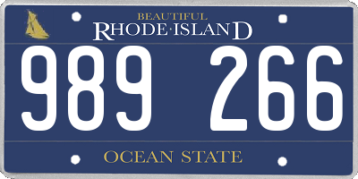 RI license plate 989266